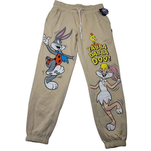 Yabba, Dabba Doo & Space Jam LOLA Tweety Bird Double Sided Sweatpants Joggers - Picture 1 of 10